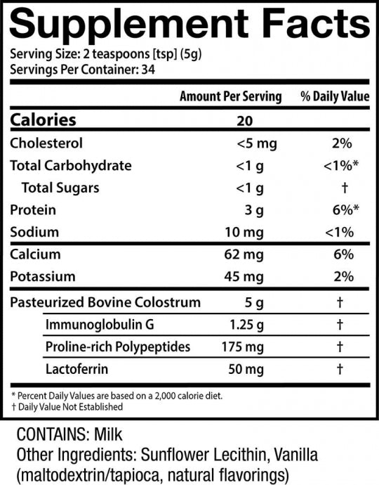 Sovereign Laboratories, Colostrum-LD, Vanilla 6oz