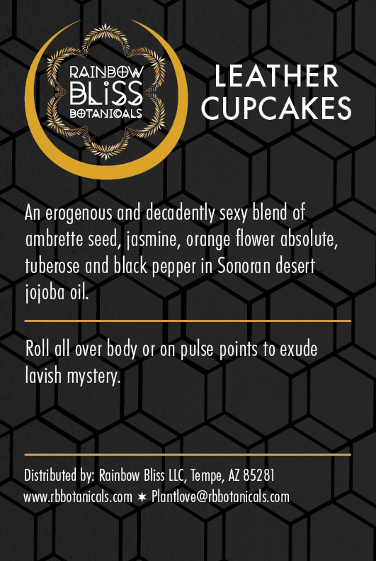 Rainbow Bliss Botanicals, Botanical Perfume, Leather Cupcakes, 10ml