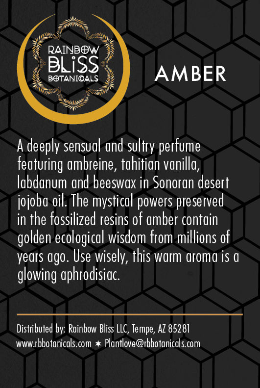 Rainbow Bliss Botanicals, Botanical Perfume, Amber, 10ml