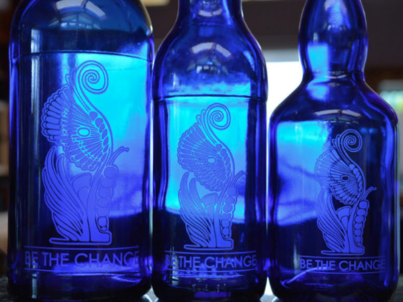 Blue Glass Bottles - Available in our Marketplace