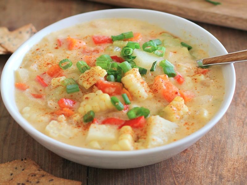 Vegan Corn Chowder – ChocolaTree Organic Oasis